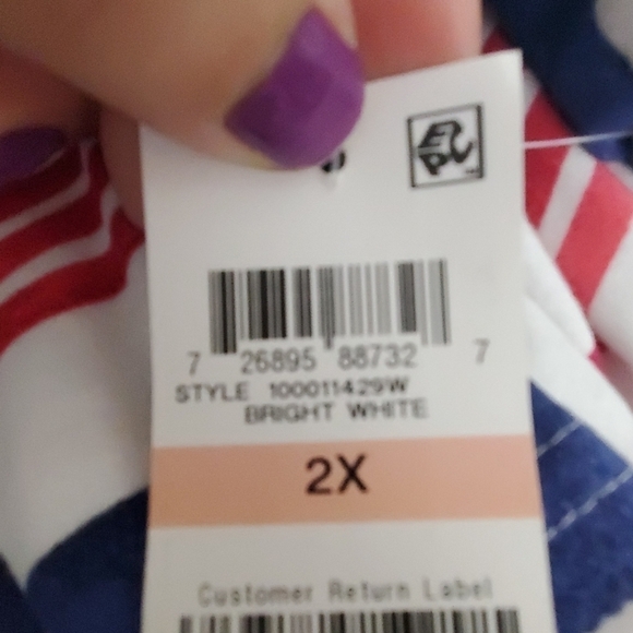 KAREN SCOTT PLUS SIZE 2X 4TH JULY TOP AMERICANA - Picture 5 of 5